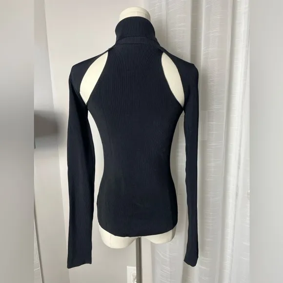 Elizabeth and James Renner Cutout Black Turtleneck Size Small