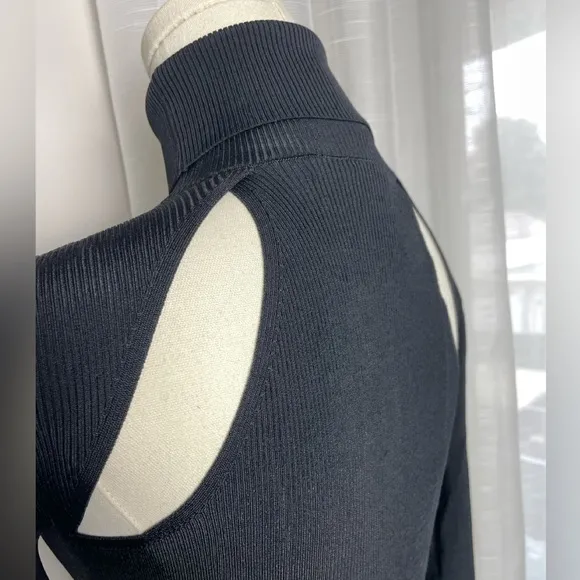Elizabeth and James Renner Cutout Black Turtleneck Size Small