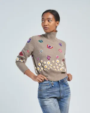 embroidered cashmere turtleneck