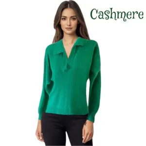 Emerald Green V-Neck Sweater with Fitted Silhouette
