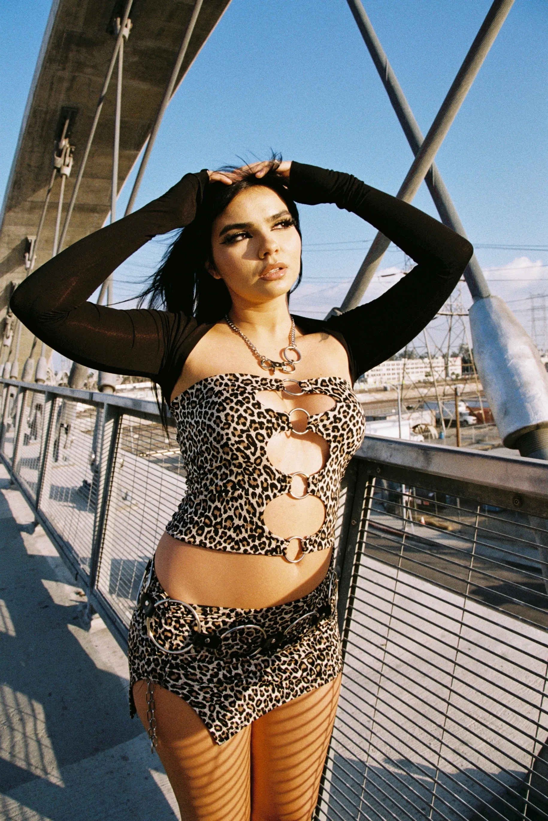 Enigma cheetah Drawchain skirt