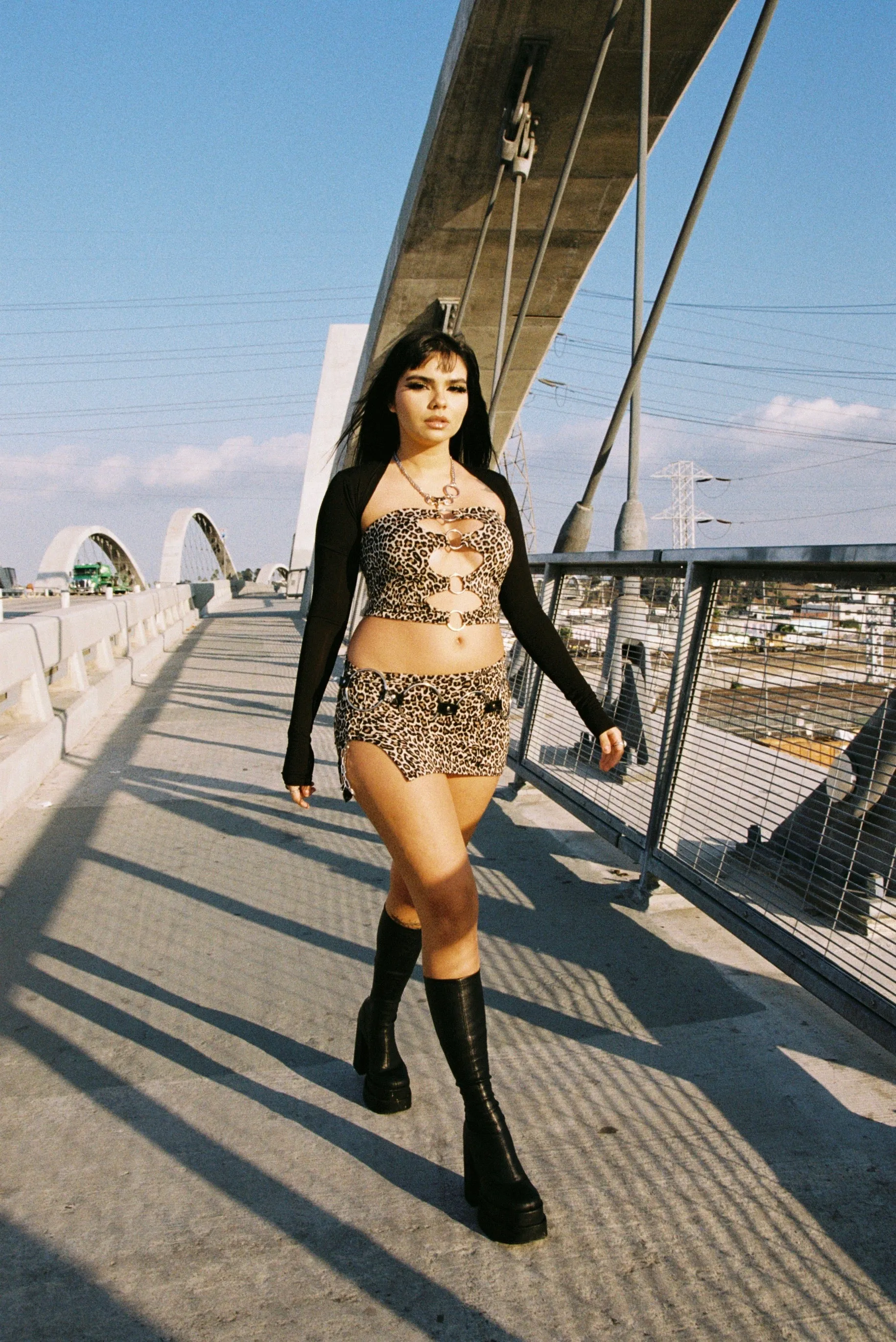 Enigma cheetah Drawchain skirt