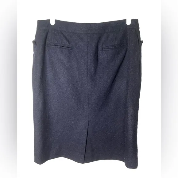 Erica Tanov 100% Wool Dark Blue Long Pencil Skirt Size 2