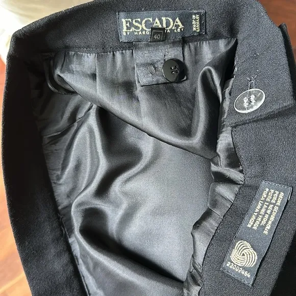 Escada Black Wool Skirt