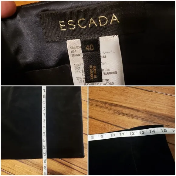 ESCADA VELVET PENCIL SKIRT, SIZE 40