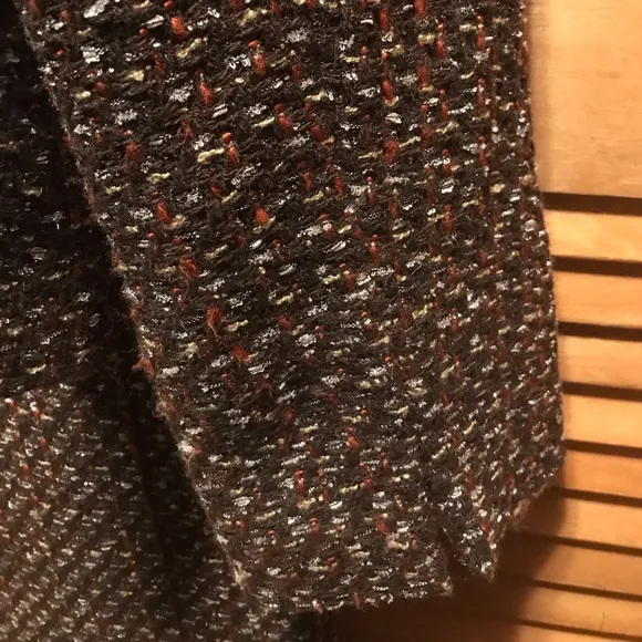 Evan-Picone Brown, Orange/Gold Boucle Tweed Skirt Suit