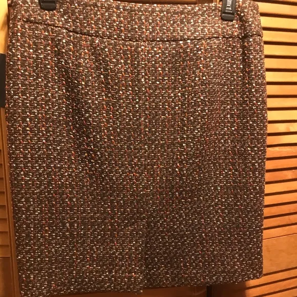 Evan-Picone Brown, Orange/Gold Boucle Tweed Skirt Suit