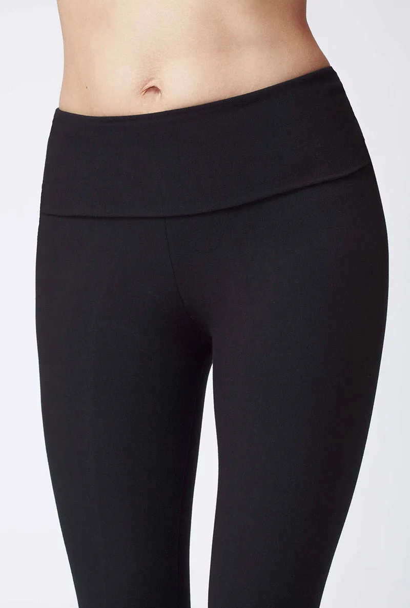 Extra Strong Compression Bootcut with Figure Firming and Fold Down Waist Black