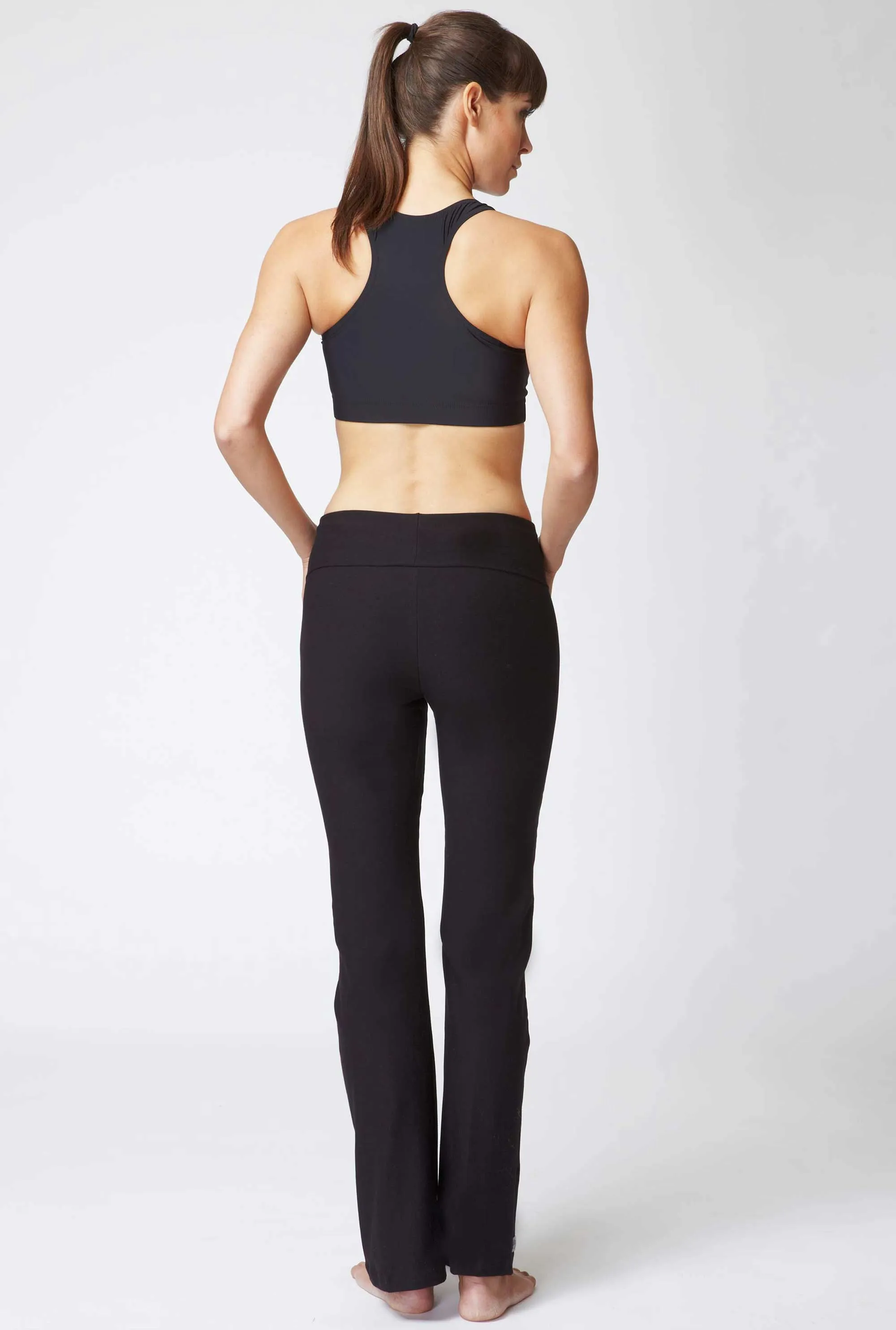 Extra Strong Compression Bootcut with Figure Firming and Fold Down Waist Black