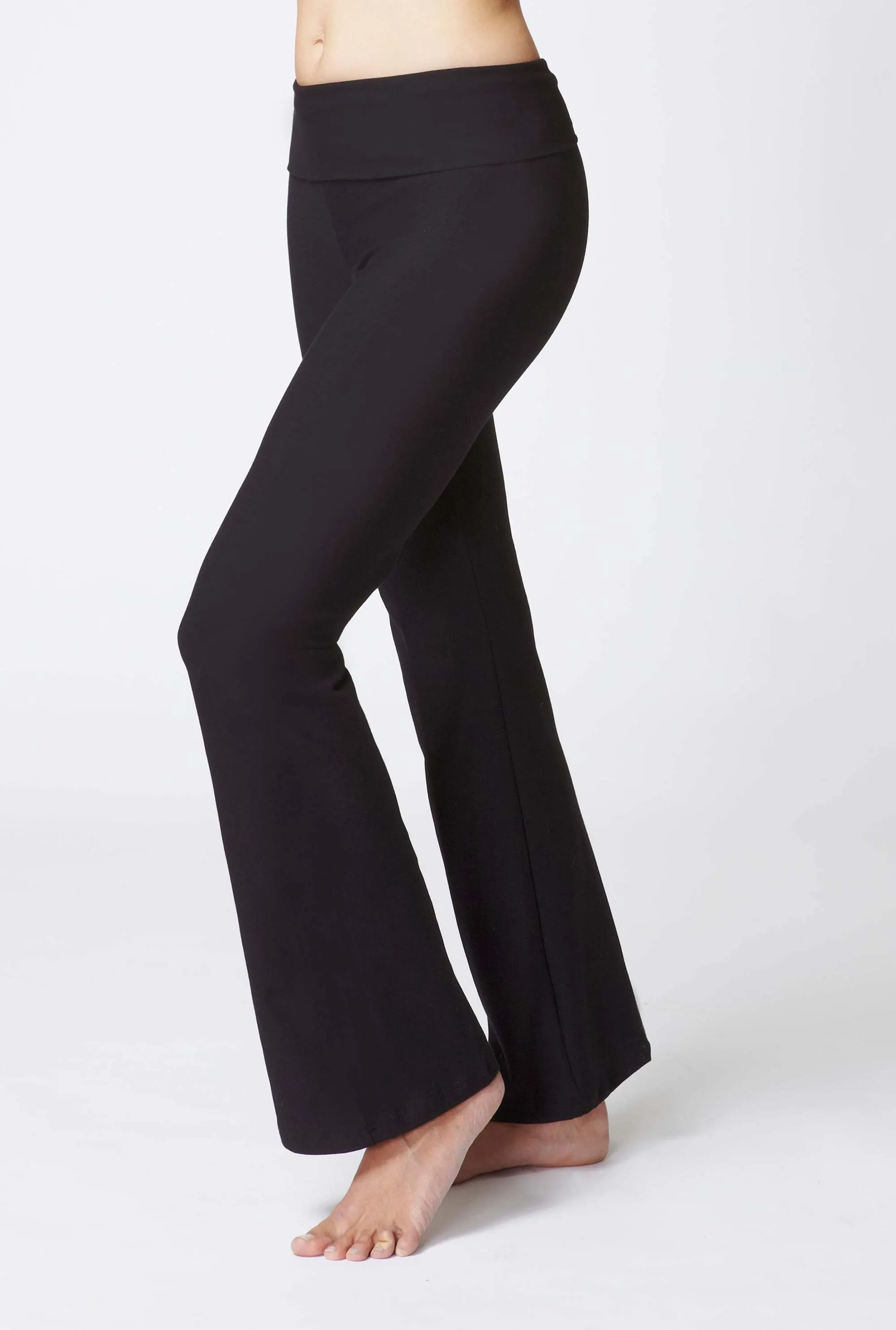 Extra Strong Compression Bootcut with Figure Firming and Fold Down Waist Black