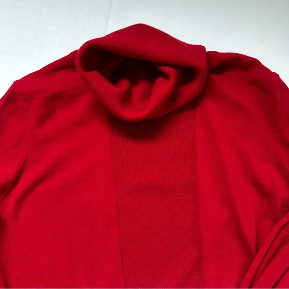Faconnable Red Wool Long Sleeve Turtleneck Sweater Size X-Small