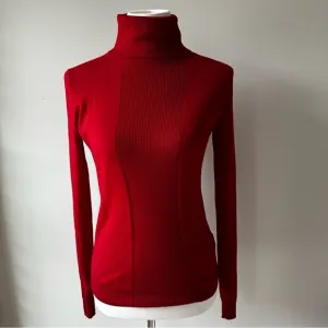 Faconnable Red Wool Long Sleeve Turtleneck Sweater Size X-Small