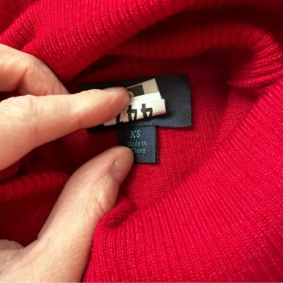 Faconnable Red Wool Long Sleeve Turtleneck Sweater Size X-Small