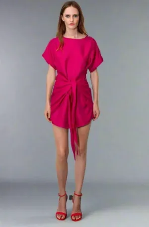 FINNEY LAUREL SILK DRESS FUSCIA