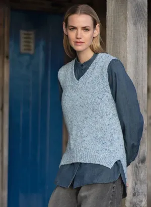 Fisherman Ladies Donegal Fleck V Neck Vest