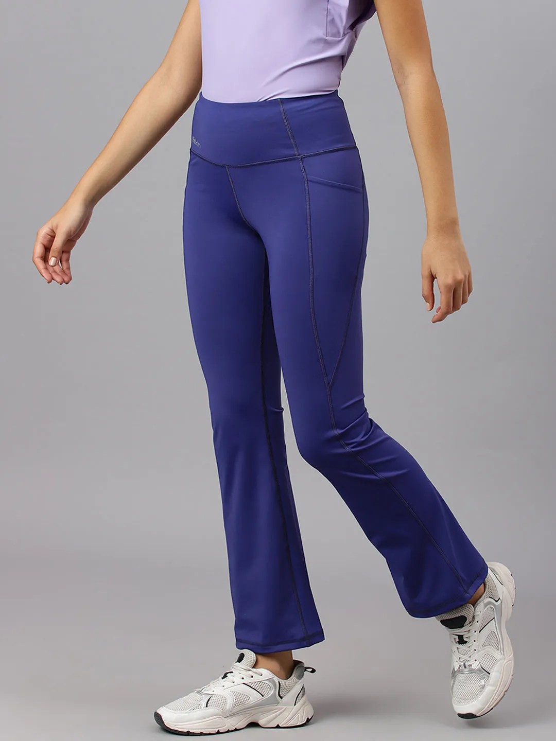 Fitkin Women's Blue Back Pocket Bootcut Trackpant