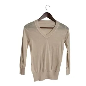 Forte Forte 100% Virgin Wool V-Neck Cream Sweater Womans 0