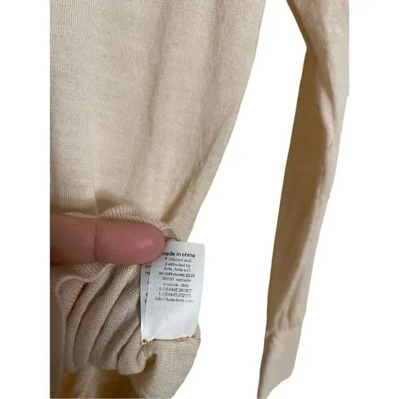Forte Forte 100% Virgin Wool V-Neck Cream Sweater Womans 0
