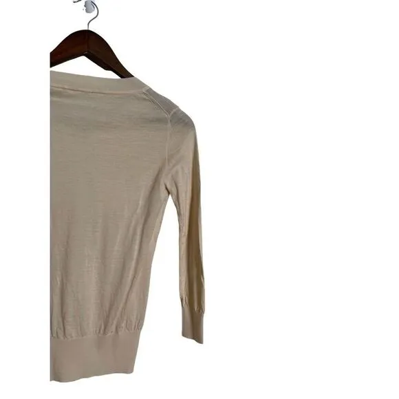 Forte Forte 100% Virgin Wool V-Neck Cream Sweater Womans 0