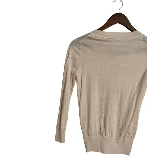 Forte Forte 100% Virgin Wool V-Neck Cream Sweater Womans 0