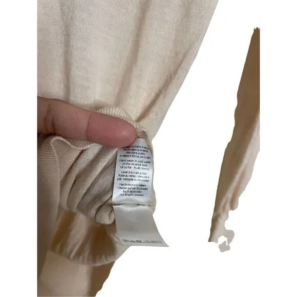 Forte Forte 100% Virgin Wool V-Neck Cream Sweater Womans 0