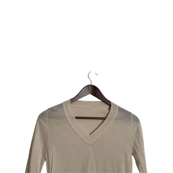 Forte Forte 100% Virgin Wool V-Neck Cream Sweater Womans 0