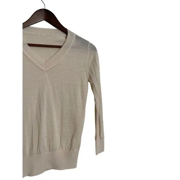 Forte Forte 100% Virgin Wool V-Neck Cream Sweater Womans 0