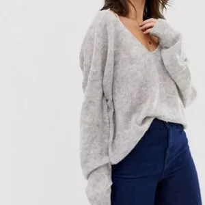 FREE PEOPLE Gossamer V-Neck Alpaca Wool Sweater