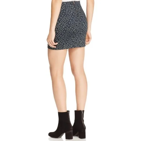 FREE PEOPLE Modern Femme Indigo Combo Mini Skirt