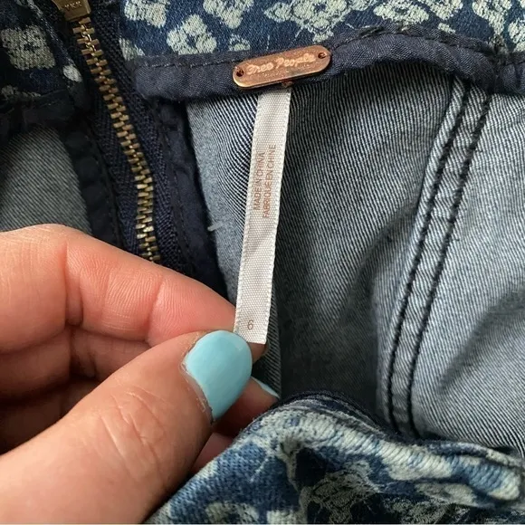 FREE PEOPLE Modern Femme Indigo Combo Mini Skirt