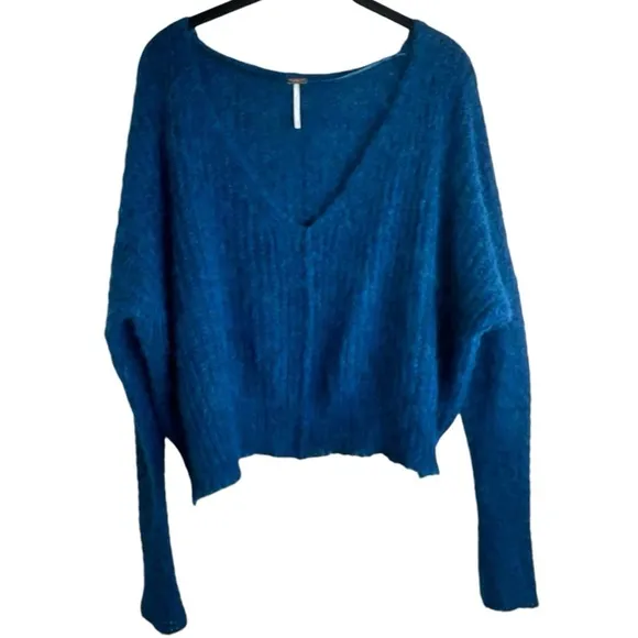 Free People Moonbeam V Neck Oversized Alpaca Blend Sweater Size: X-Small