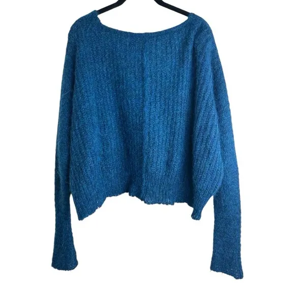 Free People Moonbeam V Neck Oversized Alpaca Blend Sweater Size: X-Small