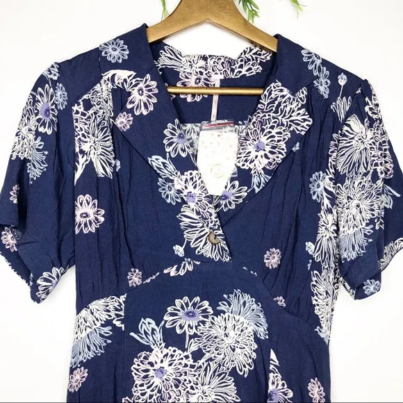 Free People- NWT Blue Hawaiian Fit &amp; Flare dress