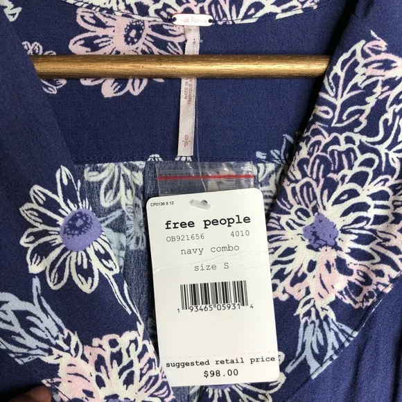 Free People- NWT Blue Hawaiian Fit &amp; Flare dress