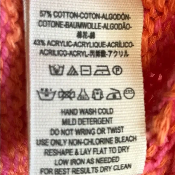 Free People Pink Hot Tropics V Neck Sweater