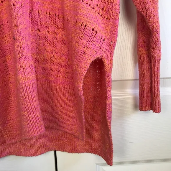 Free People Pink Hot Tropics V Neck Sweater