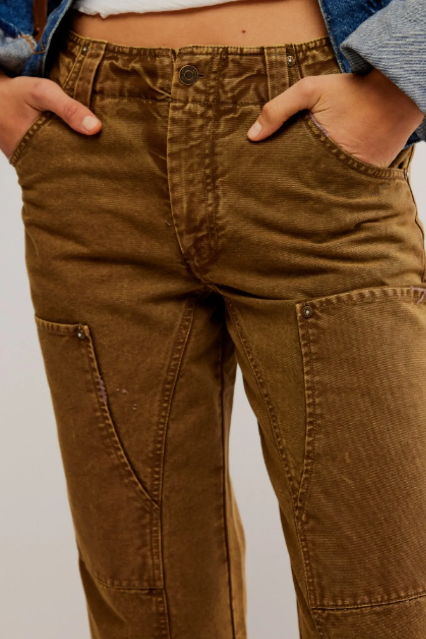 Free People: Supersonic Slim Pant in Breen