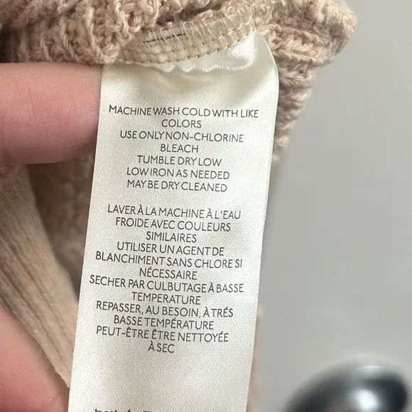 Free People We the Free M Tommy Turtleneck Sweater Neutral Bohemian Oversized