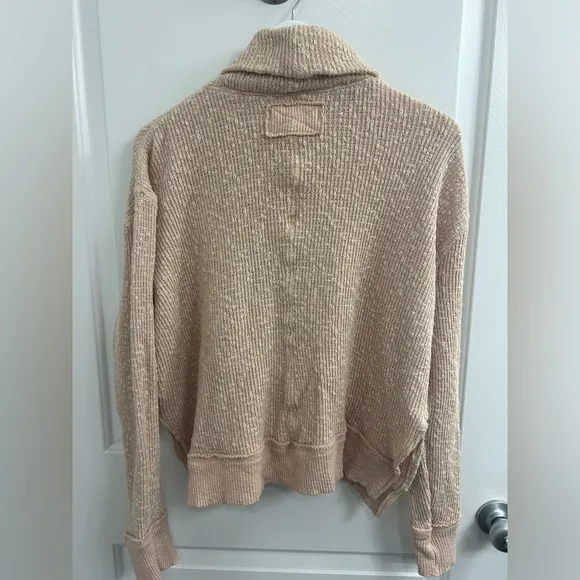 Free People We the Free M Tommy Turtleneck Sweater Neutral Bohemian Oversized