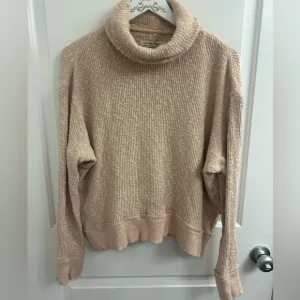 Free People We the Free M Tommy Turtleneck Sweater Neutral Bohemian Oversized