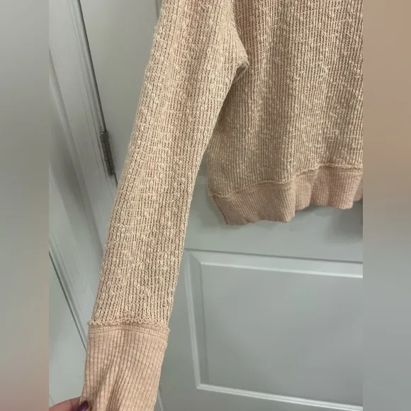 Free People We the Free M Tommy Turtleneck Sweater Neutral Bohemian Oversized
