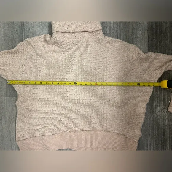 Free People We the Free M Tommy Turtleneck Sweater Neutral Bohemian Oversized