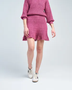 fringed knit mini skirt