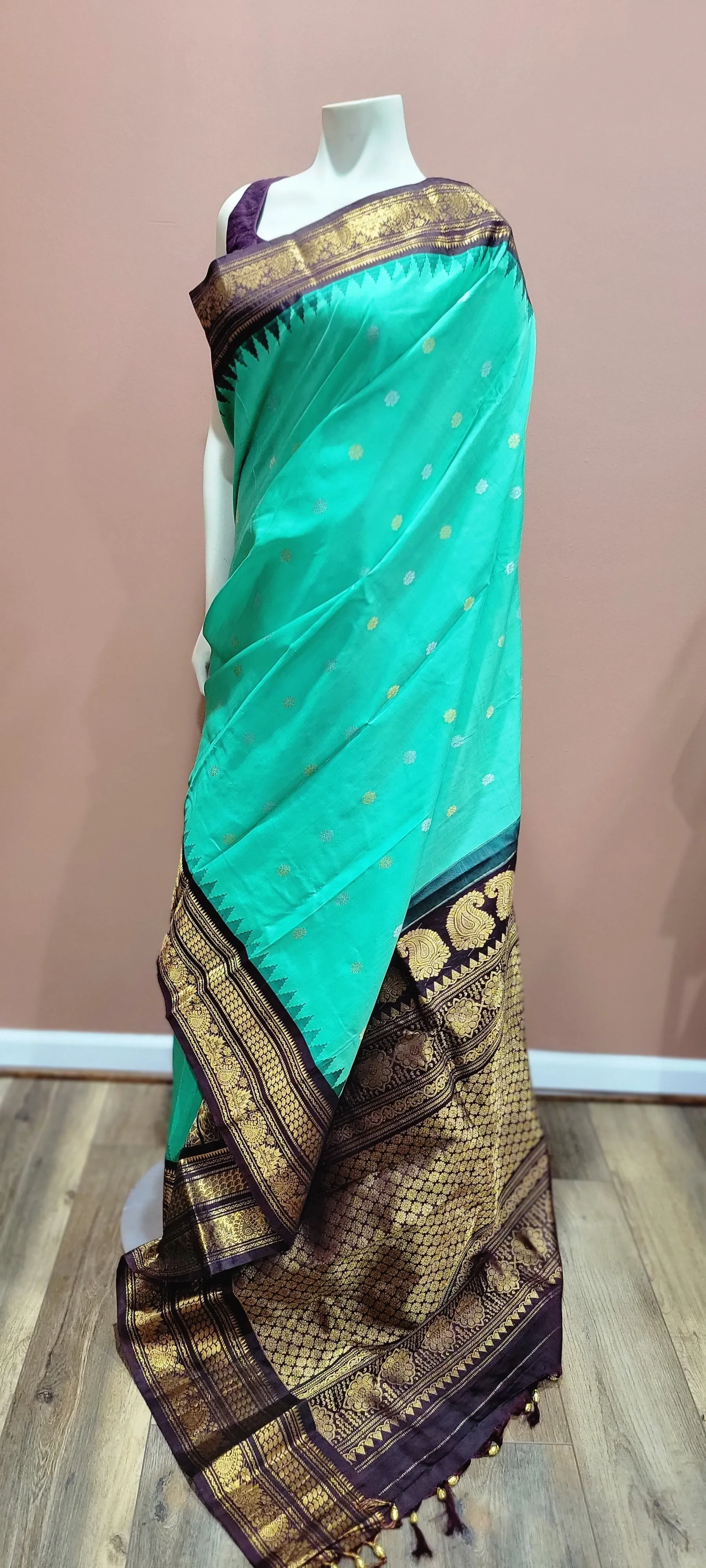 Gadwal Pattu Saree w/ Custom Blouse