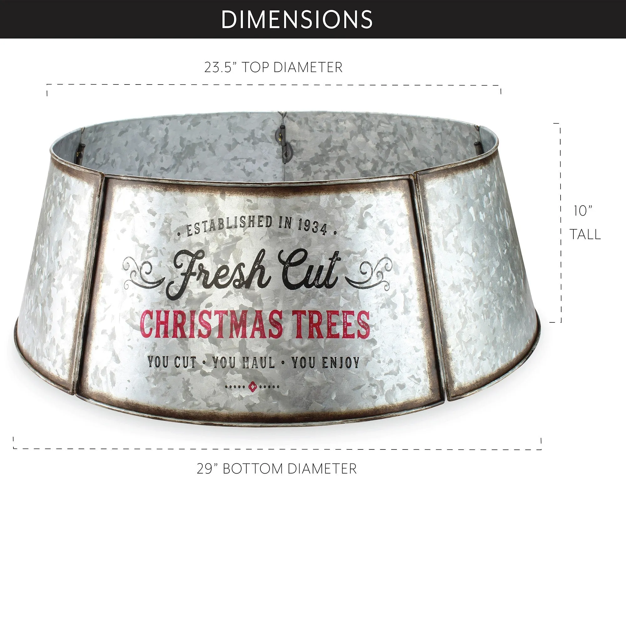 Galvanized Metal Christmas Tree Collar
