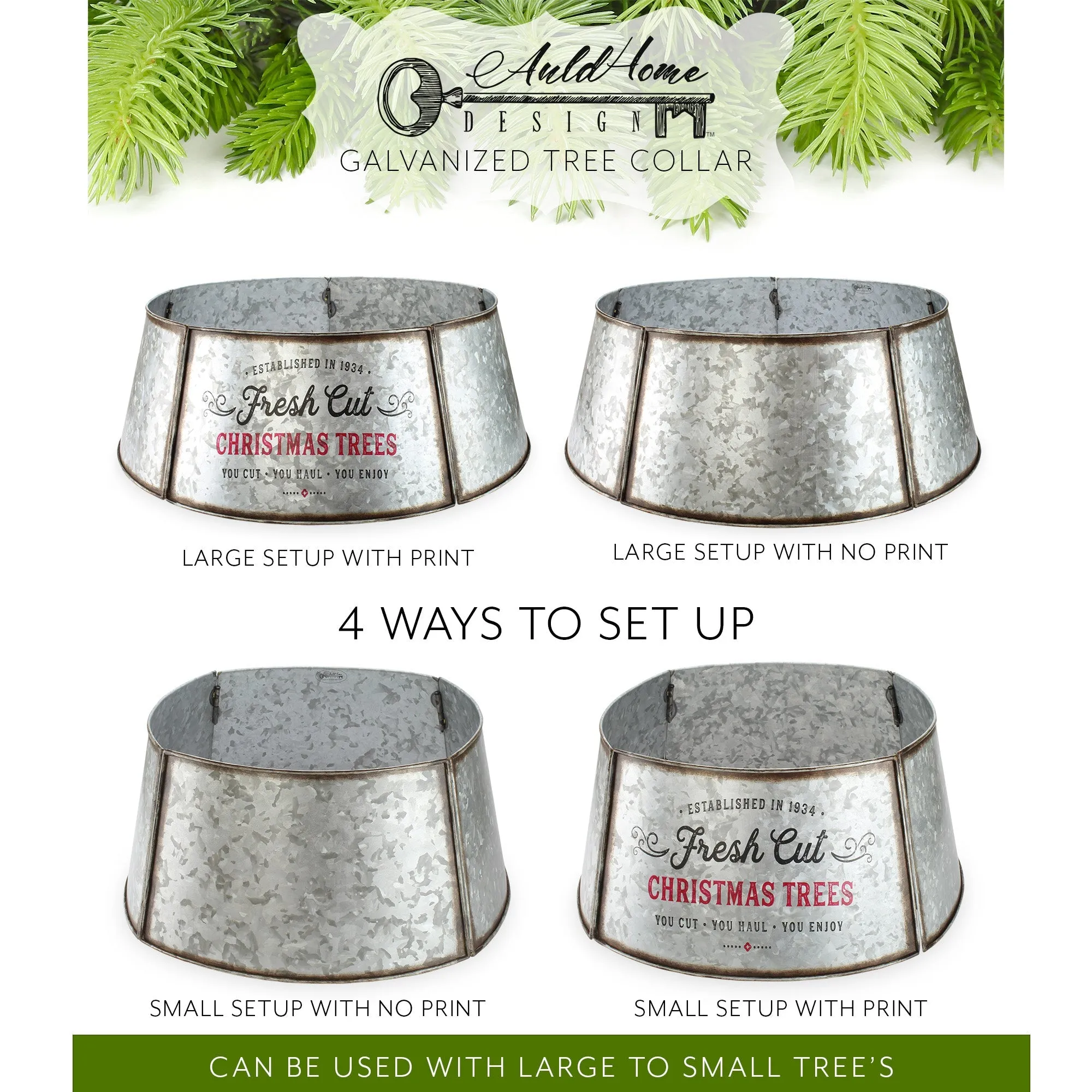 Galvanized Metal Christmas Tree Collar