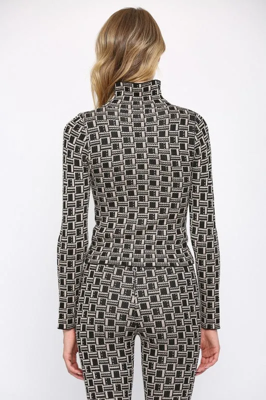 Geo turtleneck sweater