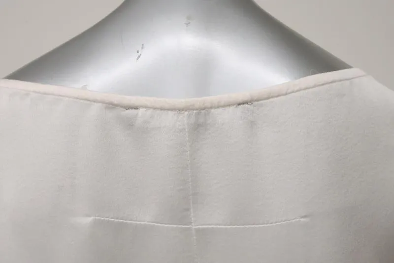 Givenchy Blouse Cream Silk Size 36 Lace-Up Bell Sleeve Top