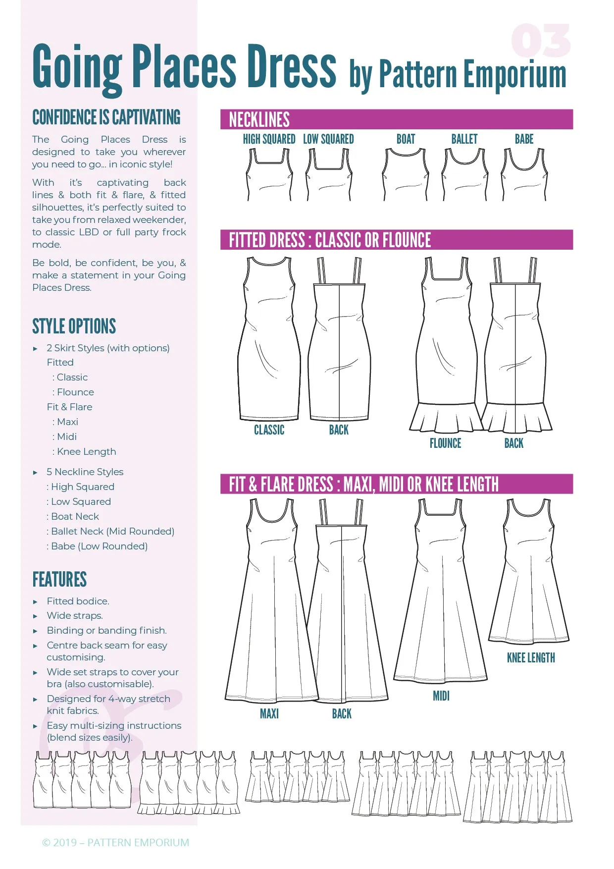 Going Places | Fit-Flare & Fitted Dress Sewing Pattern