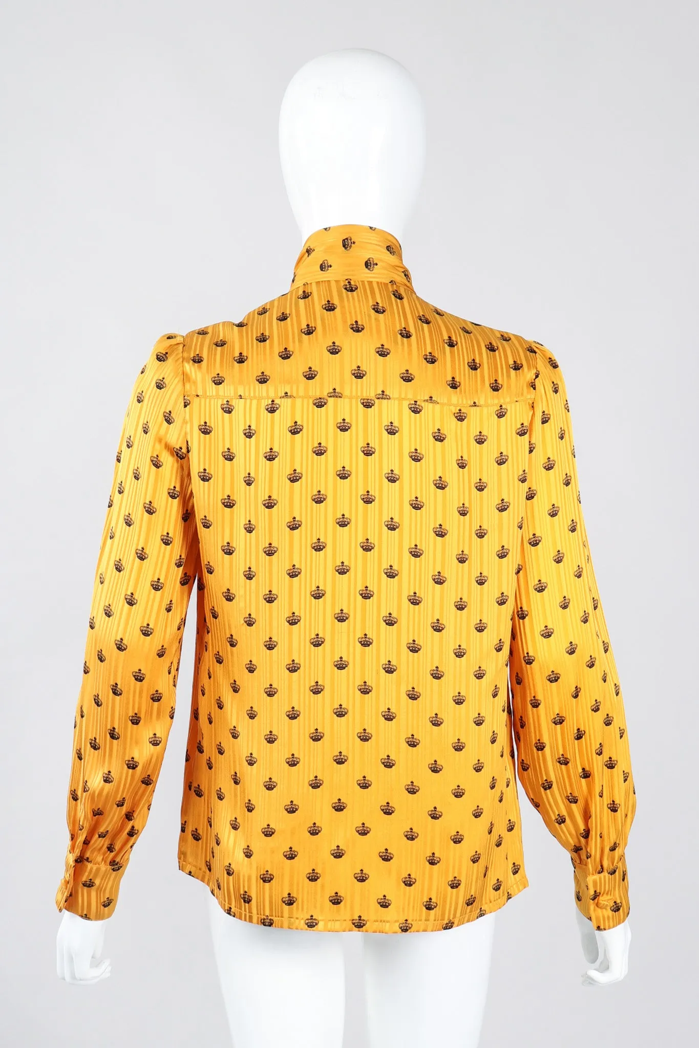 Gold Crown Silk Bow Blouse